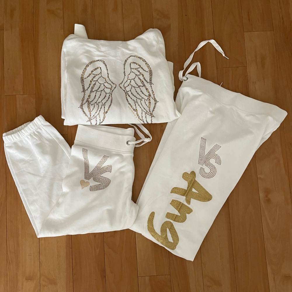 Y2K Victoria Secret Super Model Essentials Hoodie, joggers & bottoms 3 Piece set